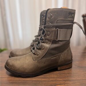 SOREL Quarry Leather Emelie Conquest waterproof Boot, size 8